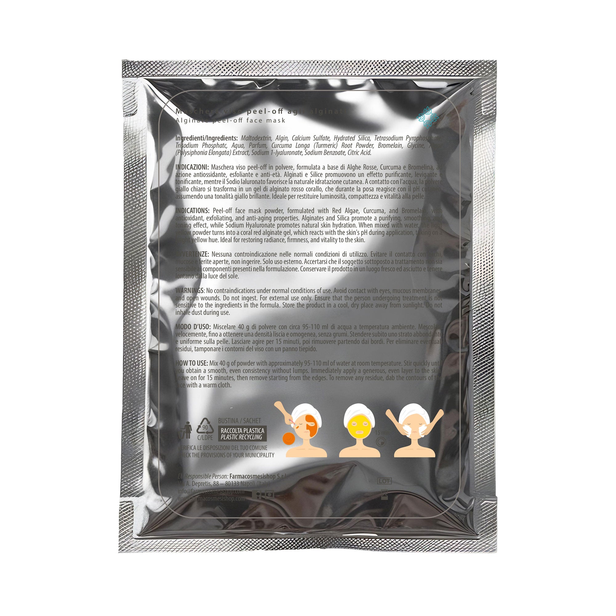 Maschera Viso Peel-Off agli alginati