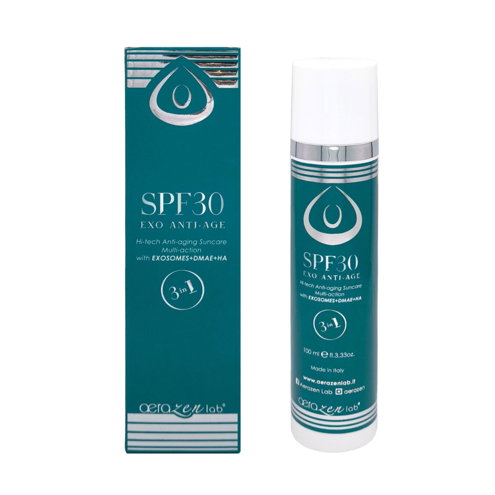 SPF 50 - Anti-Age Hi-Tech - Wysoka ochrona przed promieniami słonecznymi z DMAE + HA - Aerazen Lab.