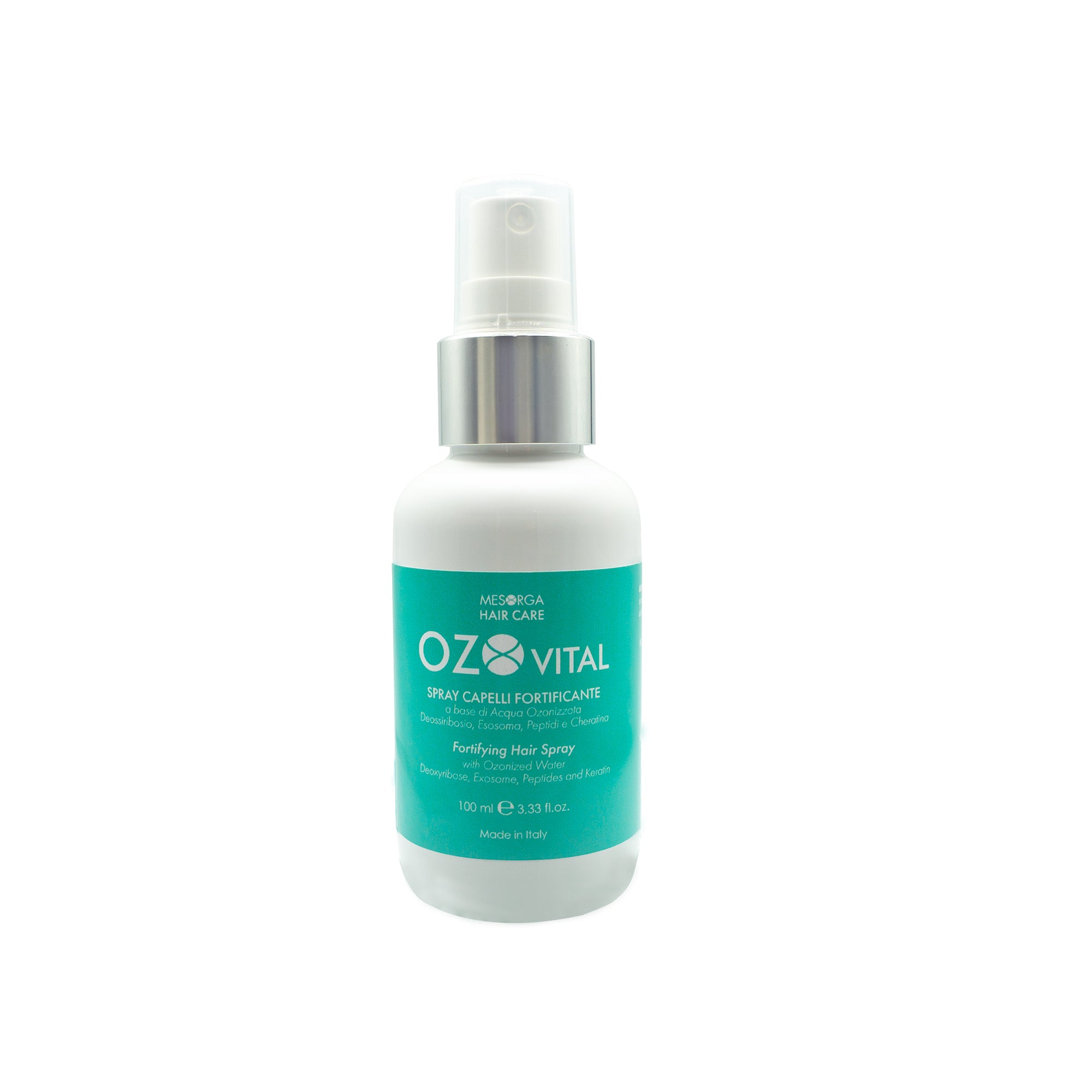 OZO VITAL- SPRAY CAPELLI FORTIFICANTE a base di: Acqua Ozonizzata, Deossiribosio, Esosoma, Peptidi e Cheratina
