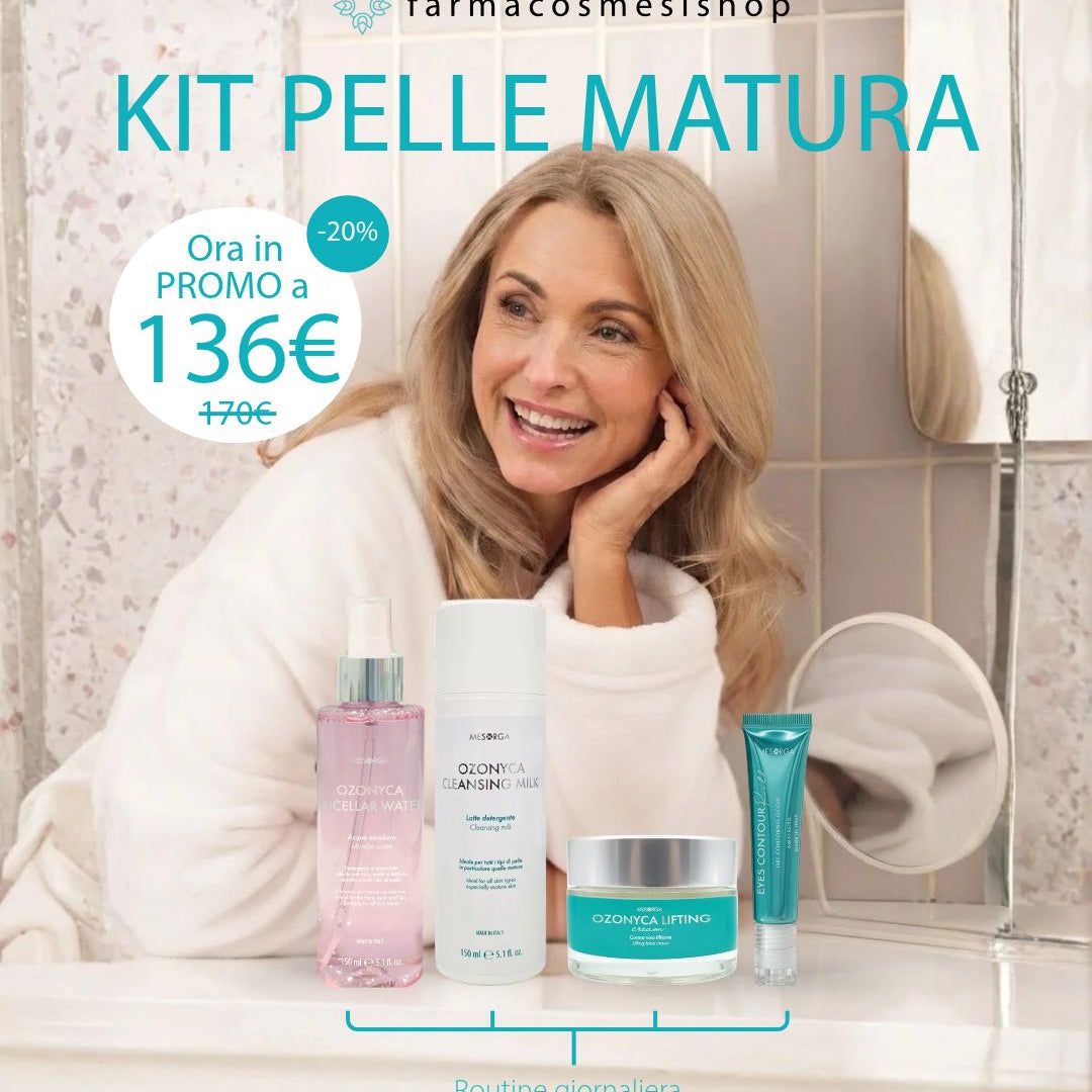 Kit Pelle Matura Mesorga: Micellar Water, Cleansing Milk, Lifting Cream ed Eyes Contour Roll