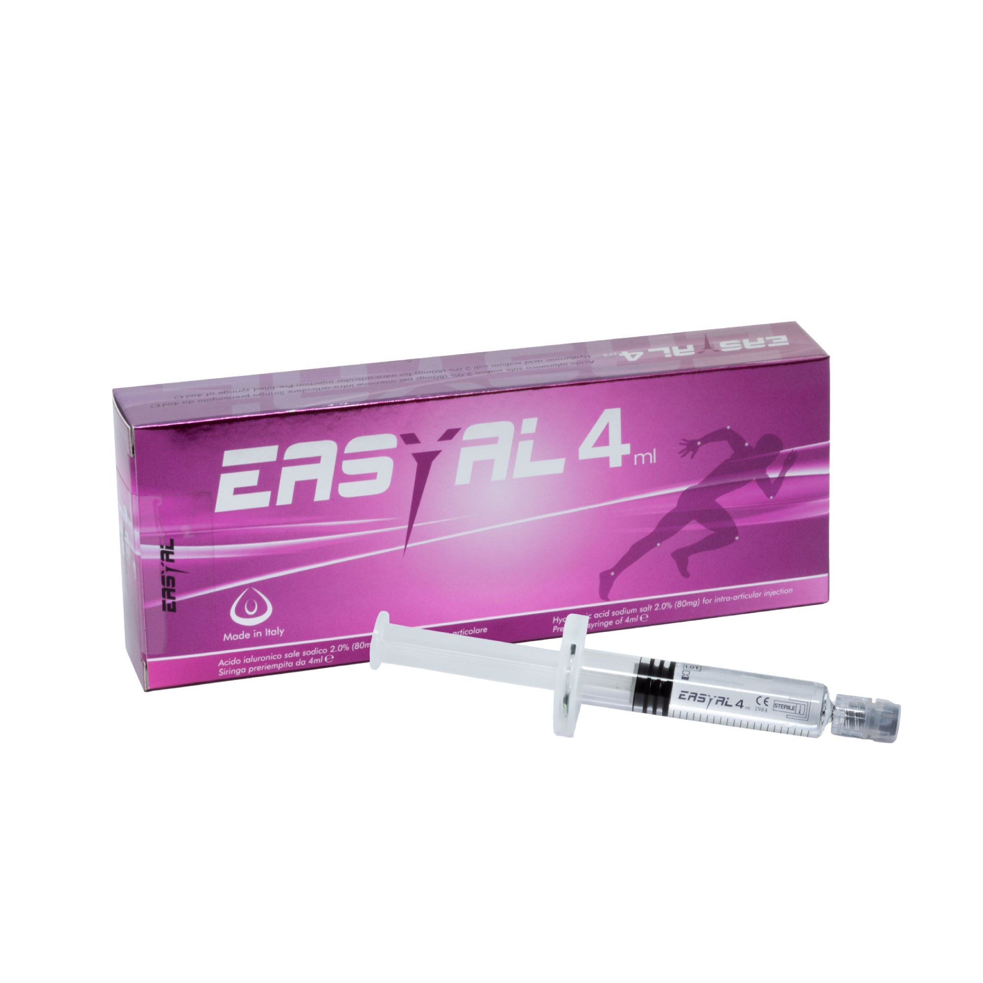 EASYAL 4ml - Sale di Acido Ialuronico - Trattamento per Malattie Degenerative / Infiammatorie delle Articolazioni